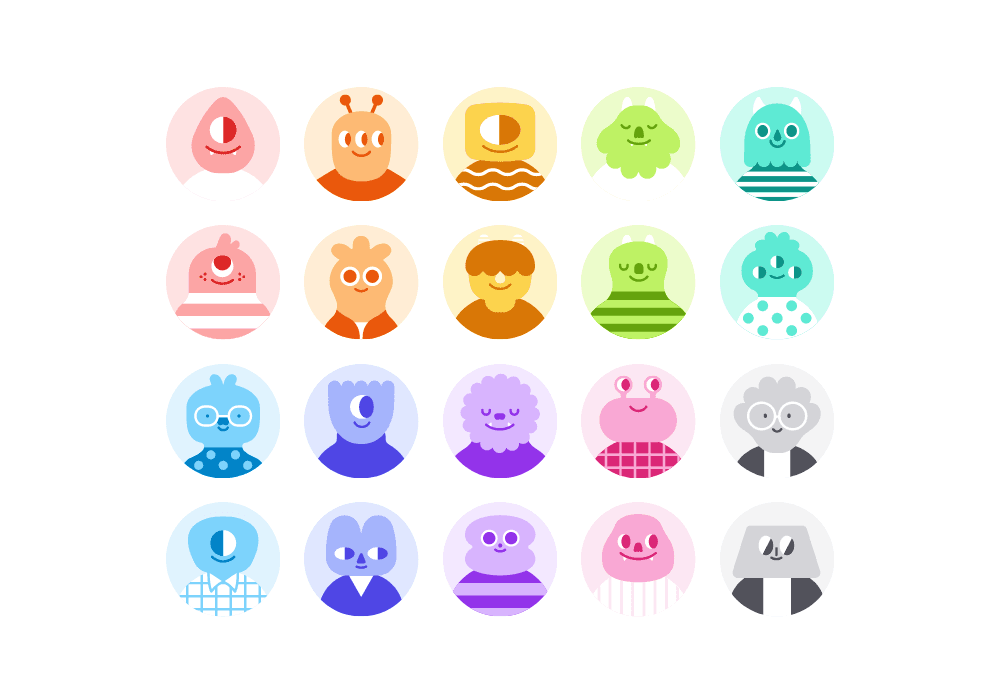 Grid of anonymous avatars