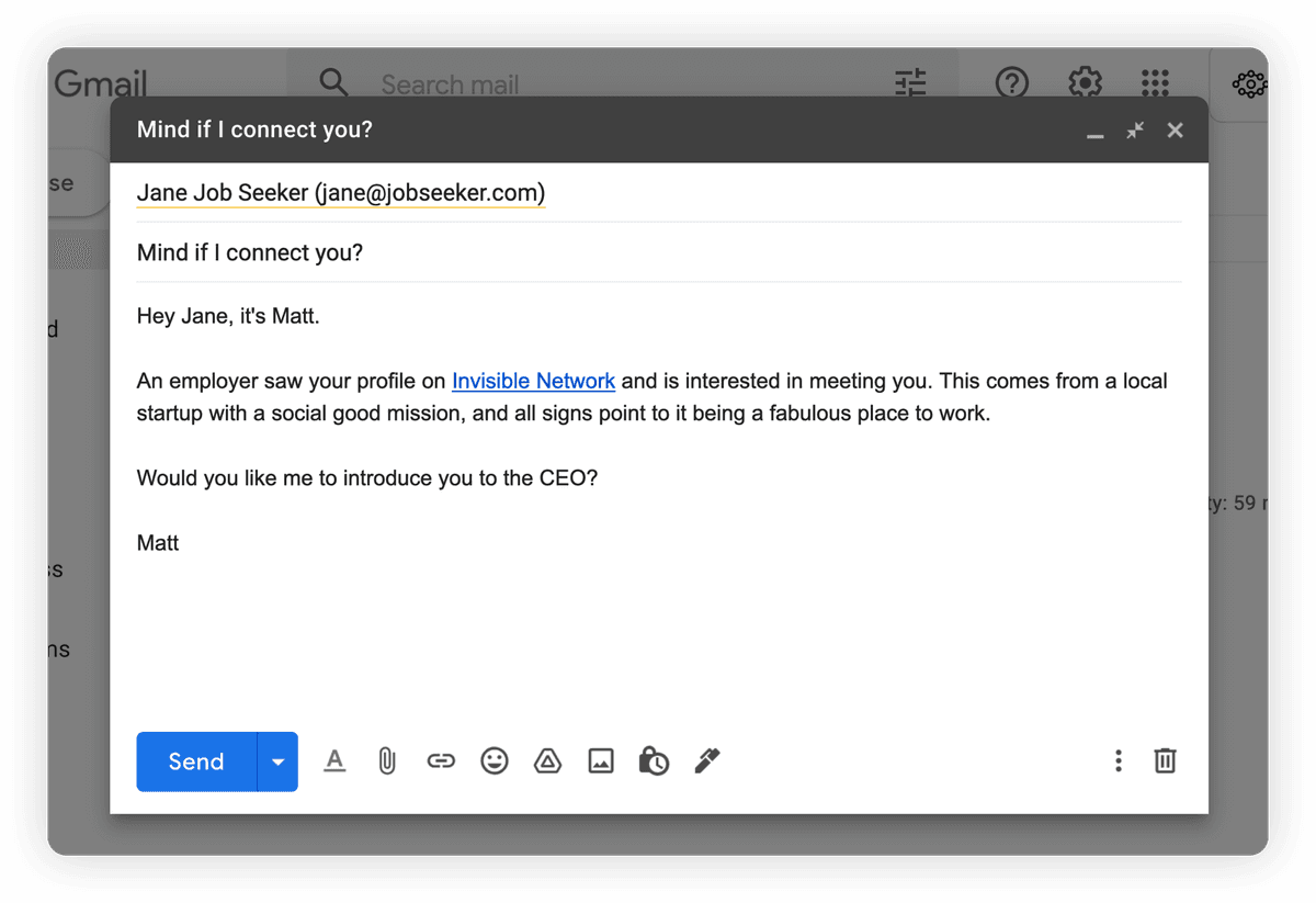 Personalized introduction email